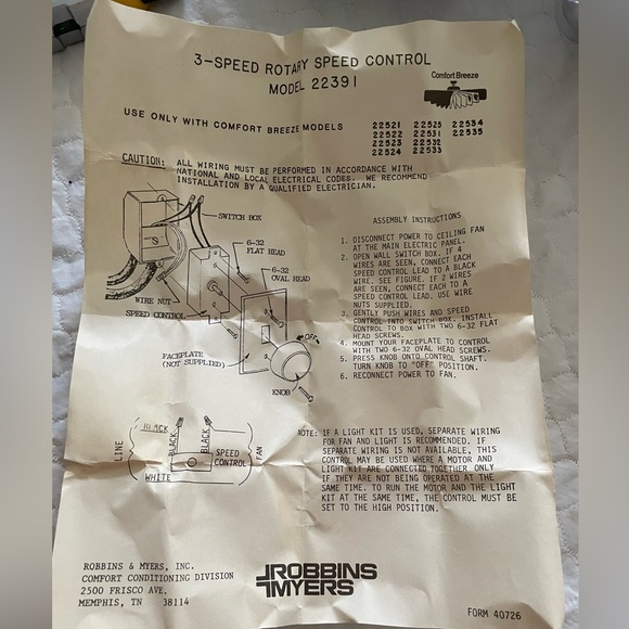 FANDIAL® LUTRON FAN SPEED CONTROL 120V  60HZ FS-5F - Picture 7 of 8